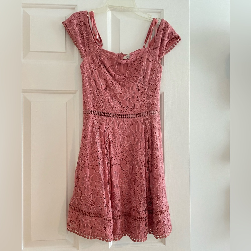 Mauve pink floral off the shoulder dress, perfect for wedding, party or vacation